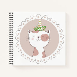 Cuaderno de bocetos de unicornio de gato