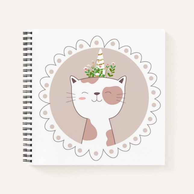 Cuaderno de bocetos de unicornio de gato (Anverso)