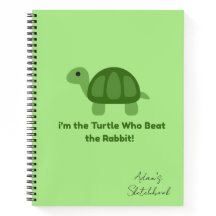 Cuaderno de bocetos en espiral de tortuga motivaci