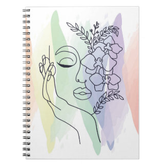 Cuaderno de bocetos estéticos en pastel abstracto