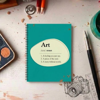 Cuaderno de bocetos estilo diccionario de arte