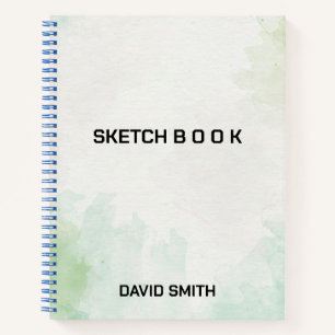 cuaderno de bocetos moderno con nombre