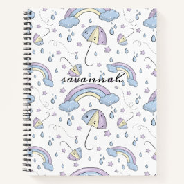 Cuaderno De Bocetos Monograma Arcoíris Rosa Lindo
