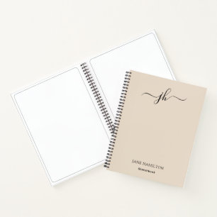 Cuaderno de Bocetos Monograma Crema
