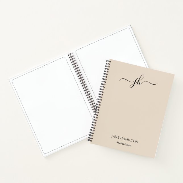 Cuaderno de Bocetos Monograma Crema (Interior)
