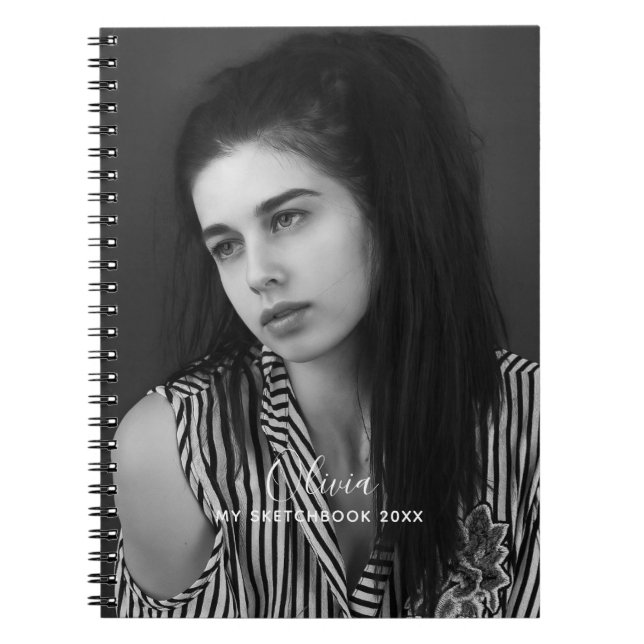 Cuaderno de bocetos personalizado con collage de f (Frente)