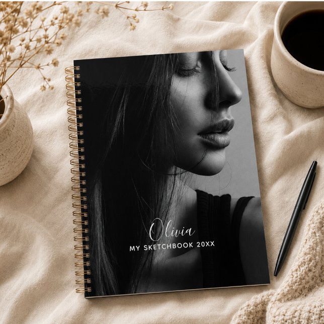 Cuaderno de bocetos personalizado con collage de f (Modern Photo Collage Personalized Sketchbook Planner)