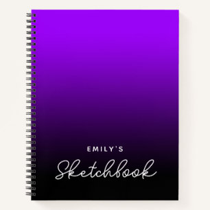 Cuaderno de bocetos personalizado con ombre violet
