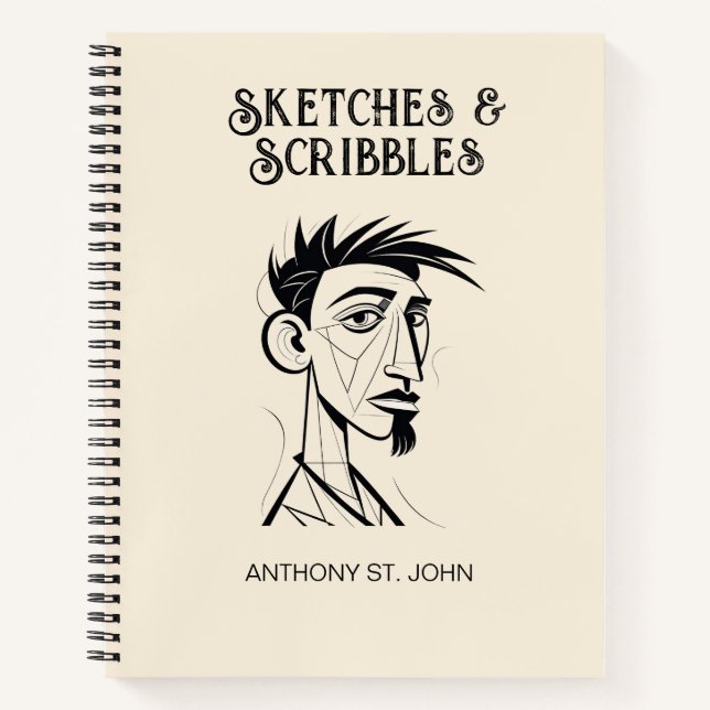 Cuaderno de Bocetos y Garabatos Personalizados (Anverso)