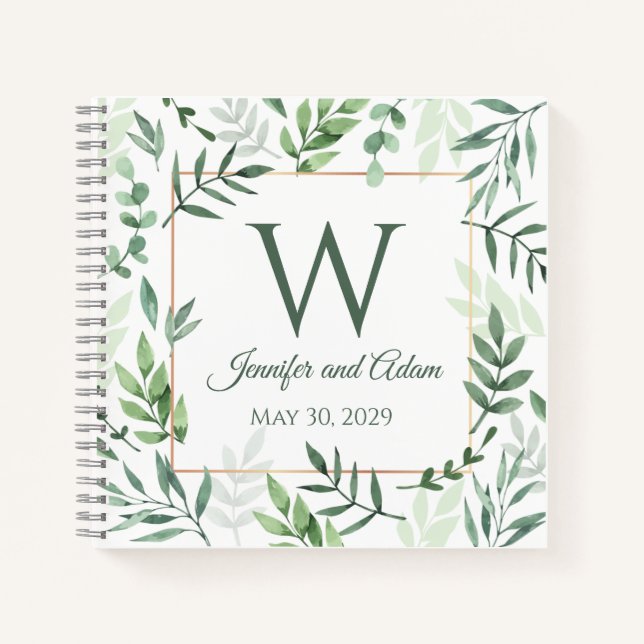 Cuaderno de Boda Inicial Hoja de Diseño Leaf (Anverso)