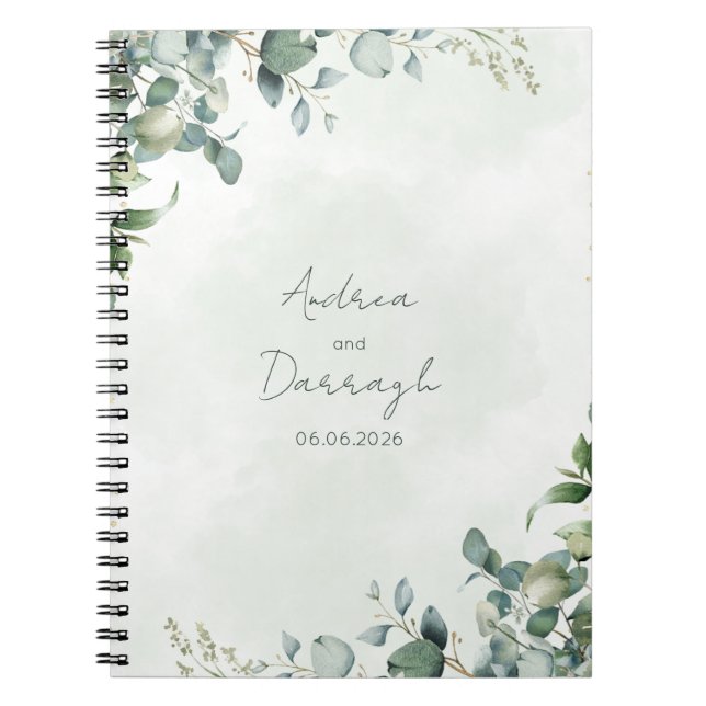 Cuaderno de Boda Verde de Eucalipto 1001A (Frente)