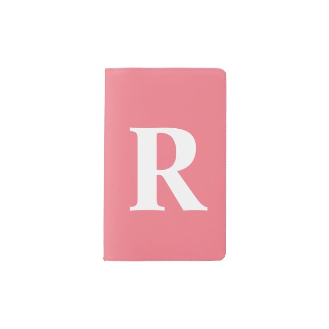 Cuaderno De Bolsillo Moleskine Monograma sencillo de papaya Salmon personalizado (Anverso)