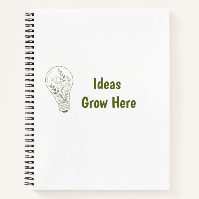 Cuaderno de bombilla botánica personalizada (Anverso)
