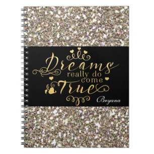 CUADERNO DE BRILLO DE ORO LOS SUEÑOS REALMENTE SE 