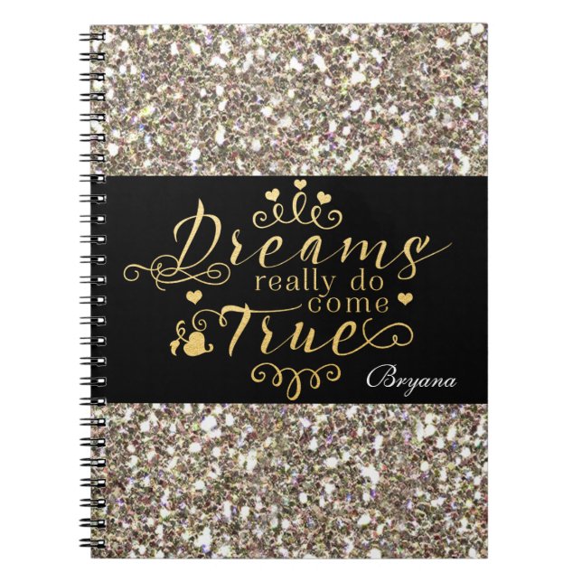 CUADERNO DE BRILLO DE ORO LOS SUEÑOS REALMENTE SE  (Frente)