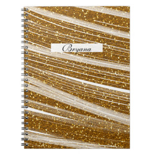 Cuaderno de brillo dorado blanco glamour chic