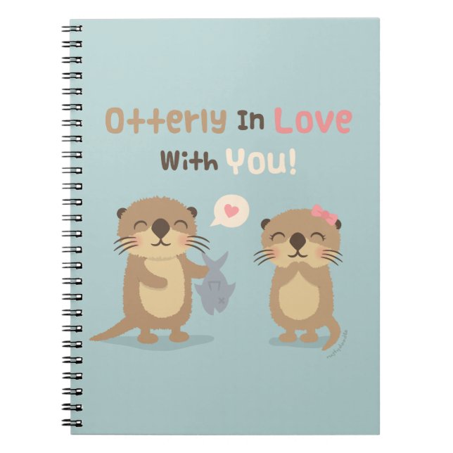 Cuaderno de broma de nutria linda 'Otterly enamora (Frente)