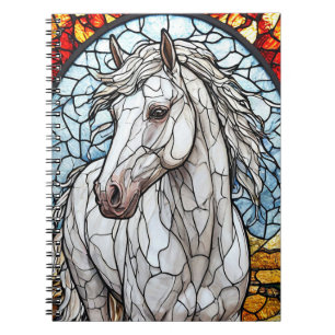 Cuaderno de Caballo Blanco para Amantes de los Ani