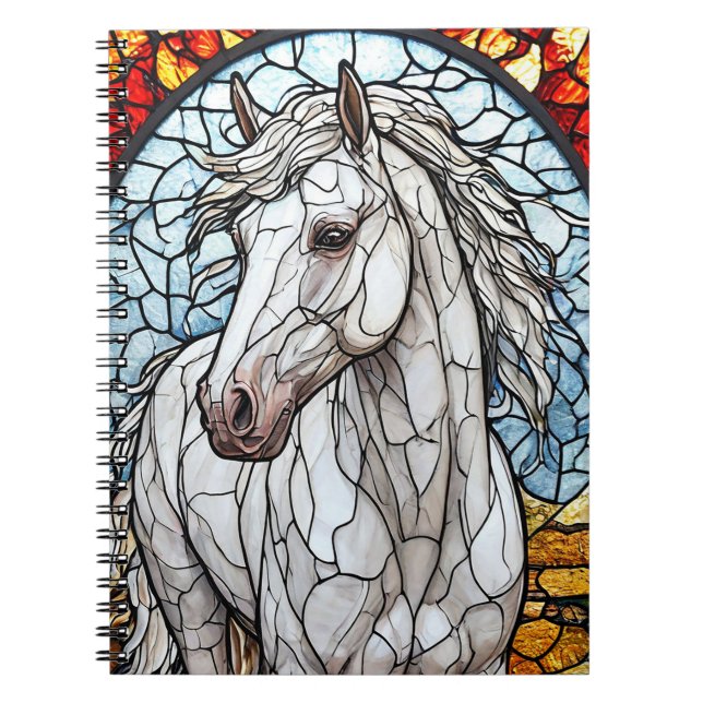 Cuaderno de Caballo Blanco para Amantes de los Ani (Frente)