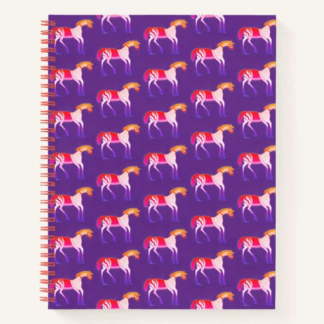 Cuaderno de caballos coloridos de inspiración grie (Anverso)