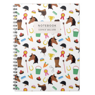 Cuaderno de caballos ecuestres con patrón