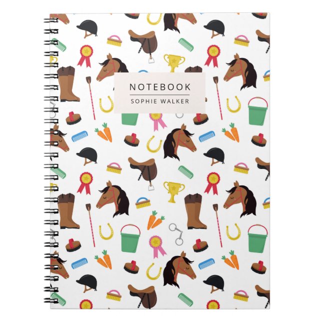 Cuaderno de caballos ecuestres con patrón (Frente)