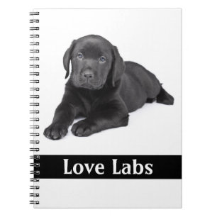 Cuaderno de cachorro Labrador Retriever negro Love