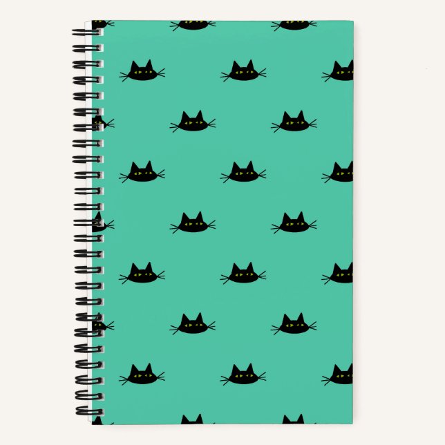 Cuaderno de Cadencia de Gato Genial (Verde Turques (Anverso)
