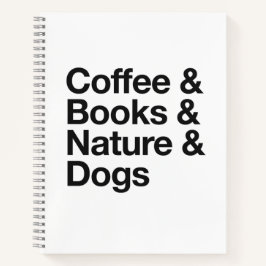 Cuaderno de café & libros & naturaleza & perros (n