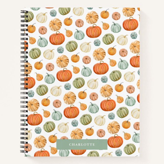 Cuaderno de calabazas de color de agua colorido (Anverso)