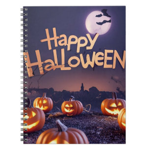 Cuaderno de calabazas de Halloween feliz