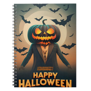 Cuaderno de calabazas de Halloween feliz