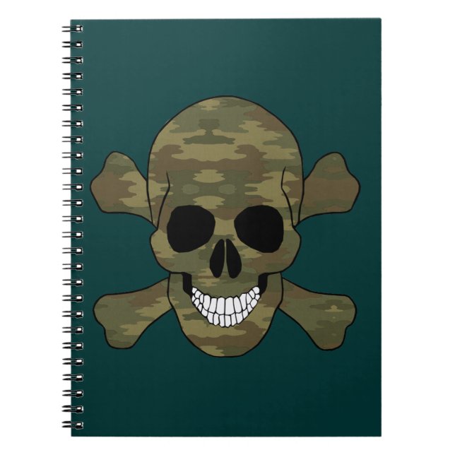 Cuaderno De Calavera De Camuflaje Y Cruces (Frente)
