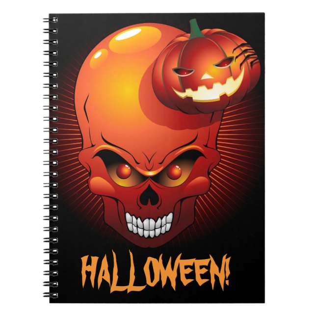 Cuaderno de calaveras y calabazas de Halloween (Frente)