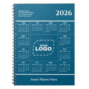 Cuaderno de calendario 2026 con nombre personaliza