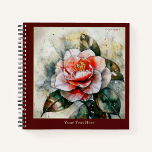 Cuaderno de Camelia Japonica con Acuarela Vibrante