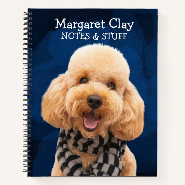 Cuaderno de caniche con bufanda (Anverso)