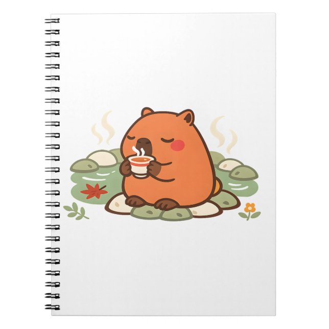 Cuaderno de Capybara Lindo en el Onsen de Tiempo d (Frente)