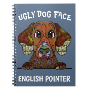 Cuaderno de cara de perro feo Pointer inglés único