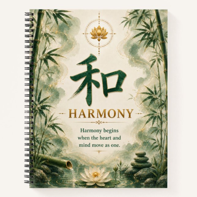 Cuaderno de caracteres chinos Armonía (和) (Anverso)