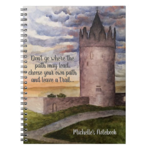 Cuaderno de castillos irlandeses y acuarelas de pa