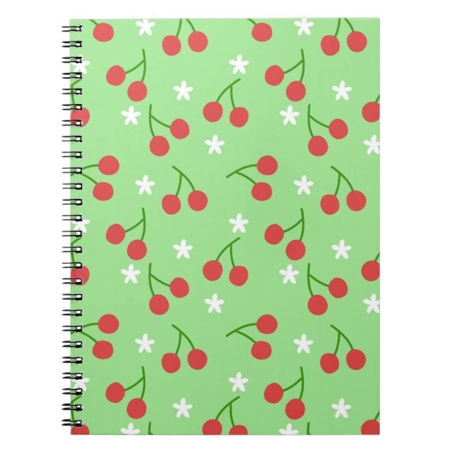 Cuaderno de cerezas y flores blancas (Frente)