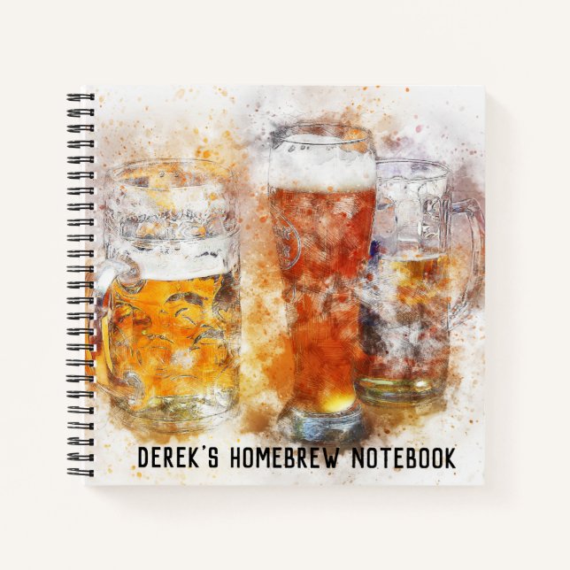 Cuaderno de Cerveza Casera Personalizado para Cerv (Anverso)
