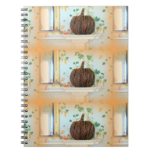 cuaderno de cesta de calabaza de otoño colonial