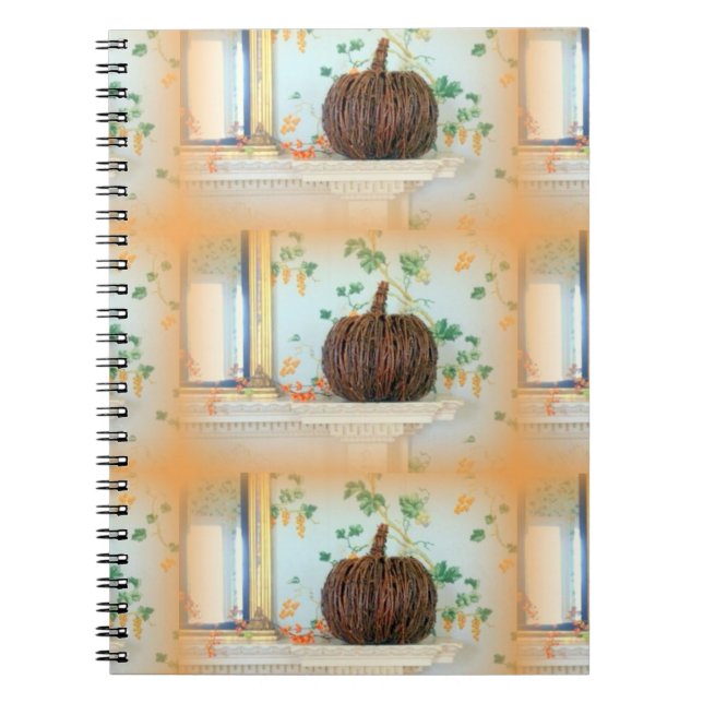 cuaderno de cesta de calabaza de otoño colonial (Frente)