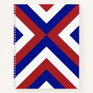 Cuaderno de Chevrons Rojo, Blanco y Azul personali