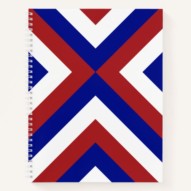 Cuaderno de Chevrons Rojo, Blanco y Azul personali (Anverso)