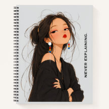Cuaderno de chica con actitud estética sin explica