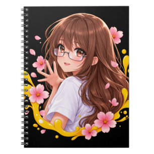Cuaderno de chica de anime Kawaii flor de cerezo S