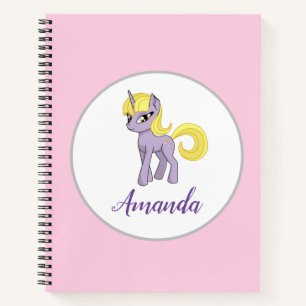 Cuaderno de chica unicornio anime rosa